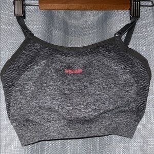 Gymshark Grey and Pink High Neck Sports Bra